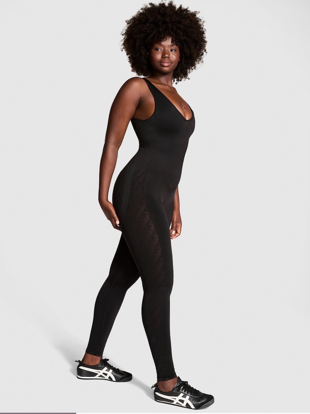 PINK Victoria's Secret Black Full-Length Sculpting Jumpsuit